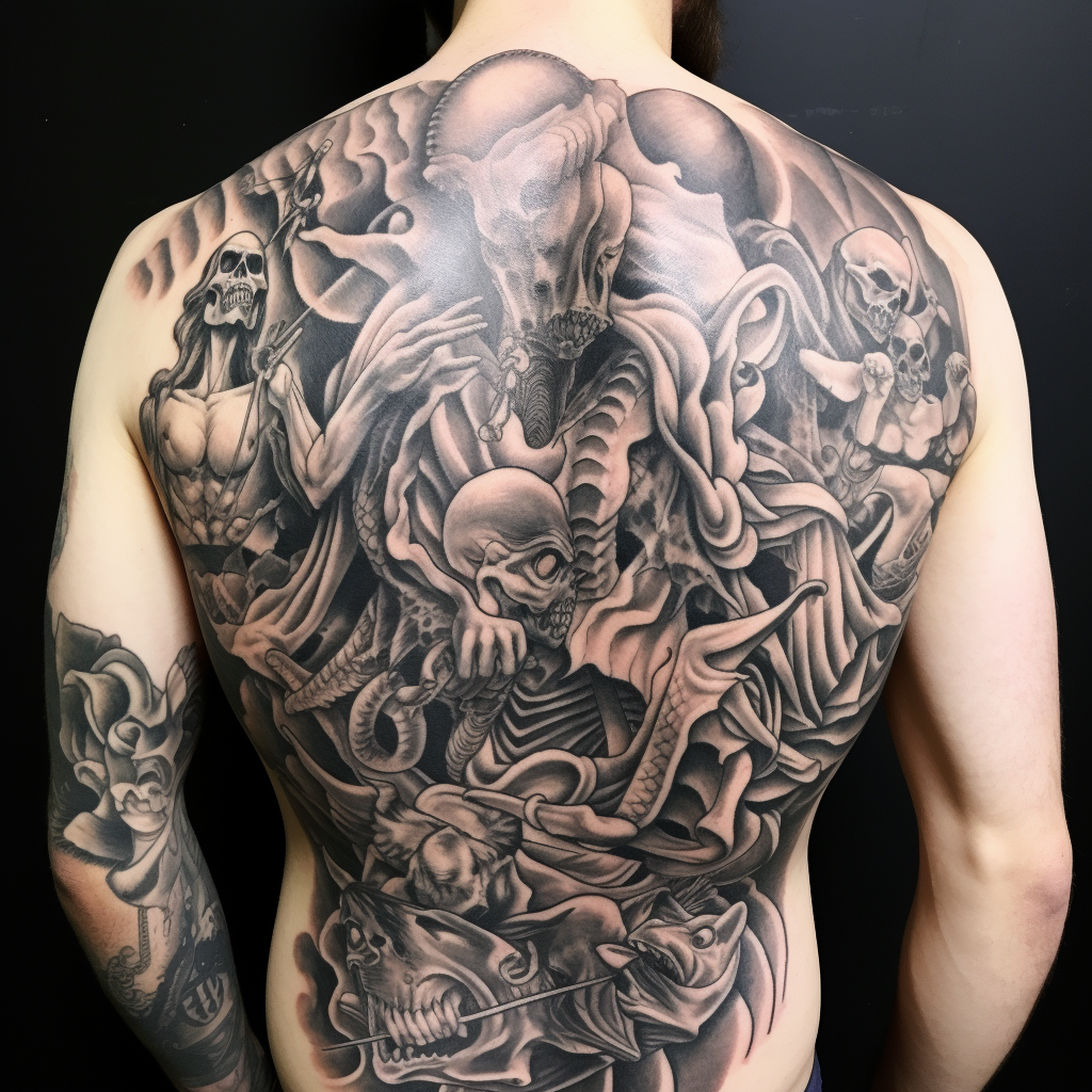 Back Tattoo Last Judgment Ink Art