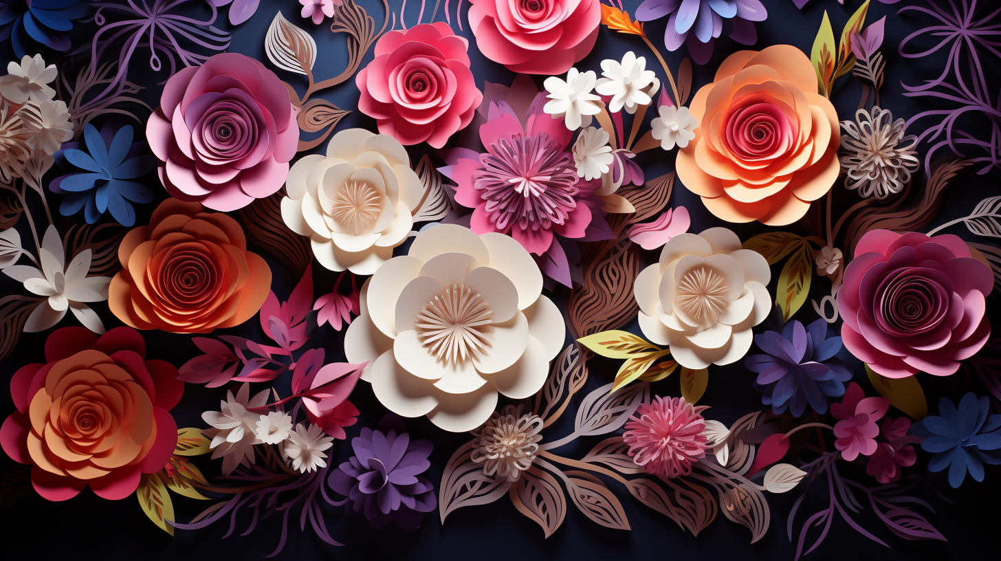 Floral papercut mystical magical background