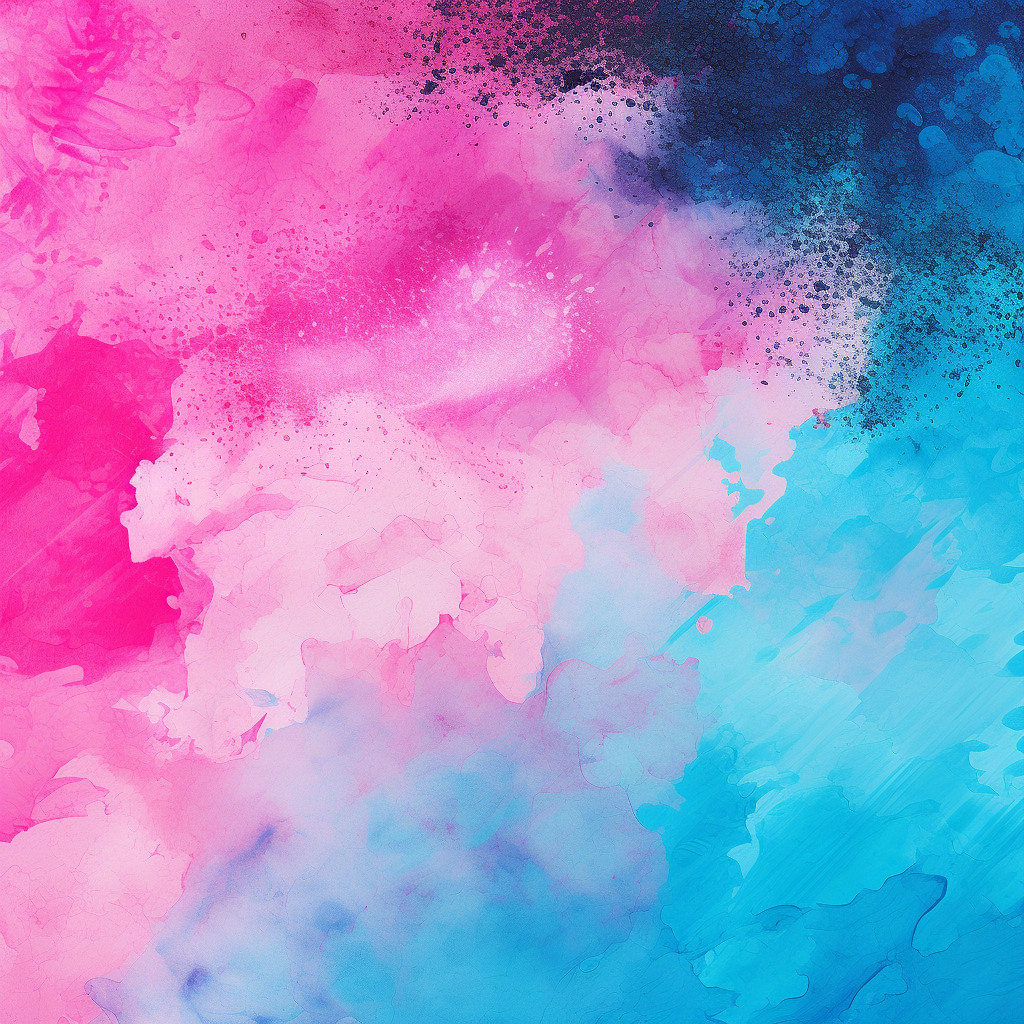 Background image with paint spatter and shades of blue and pink gradient