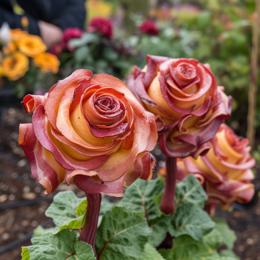 Bacon flower bed gardener tending