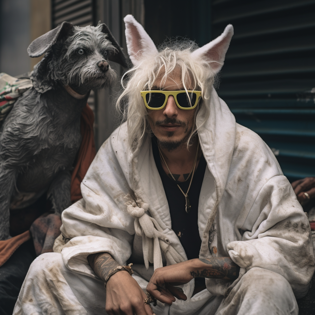 Bad Bunny with Homeless Style