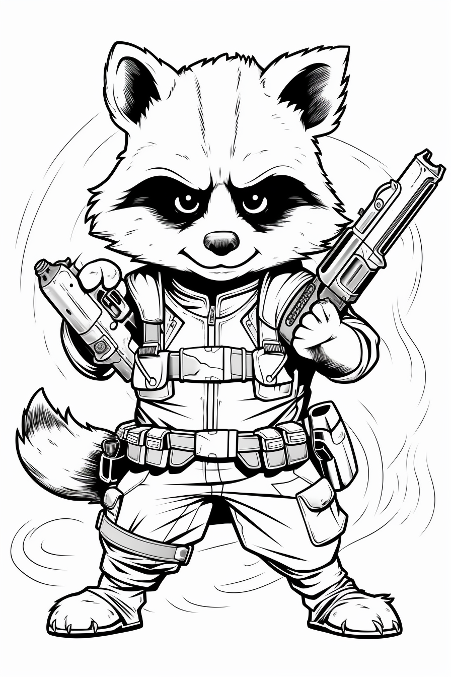 Crouching Badger Hero with Gun