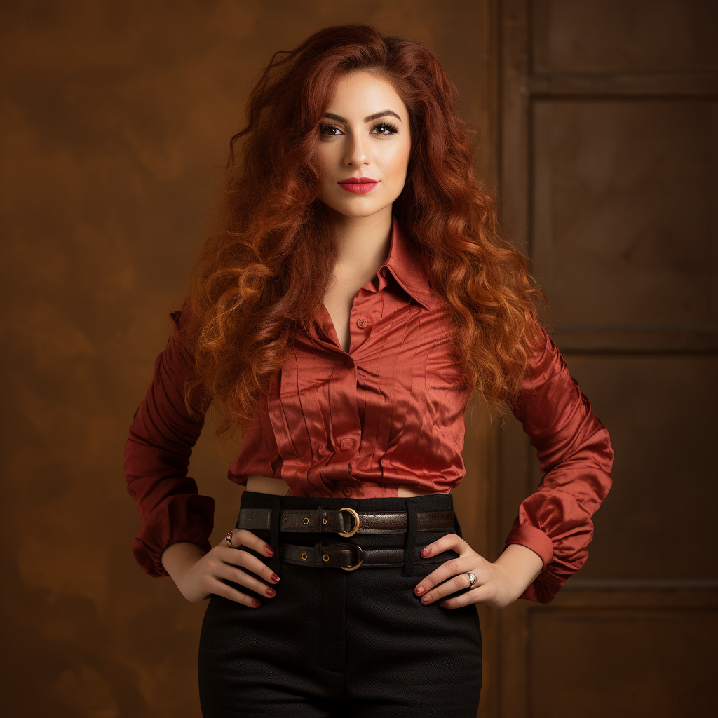 Fashionable Bahraini woman with auburn hair