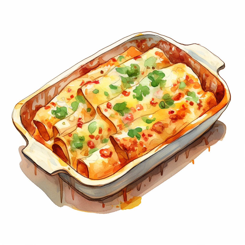 Enchiladas topped with baked cheese