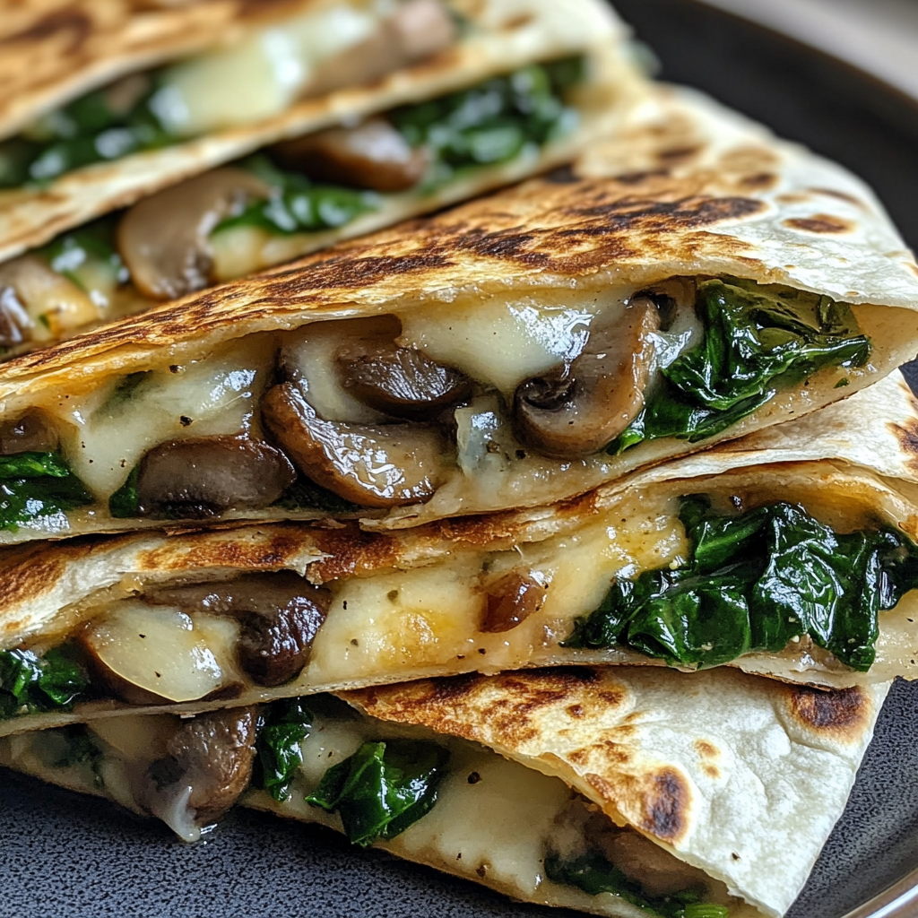 Spinach Mushroom Quesadillas Recipe Image