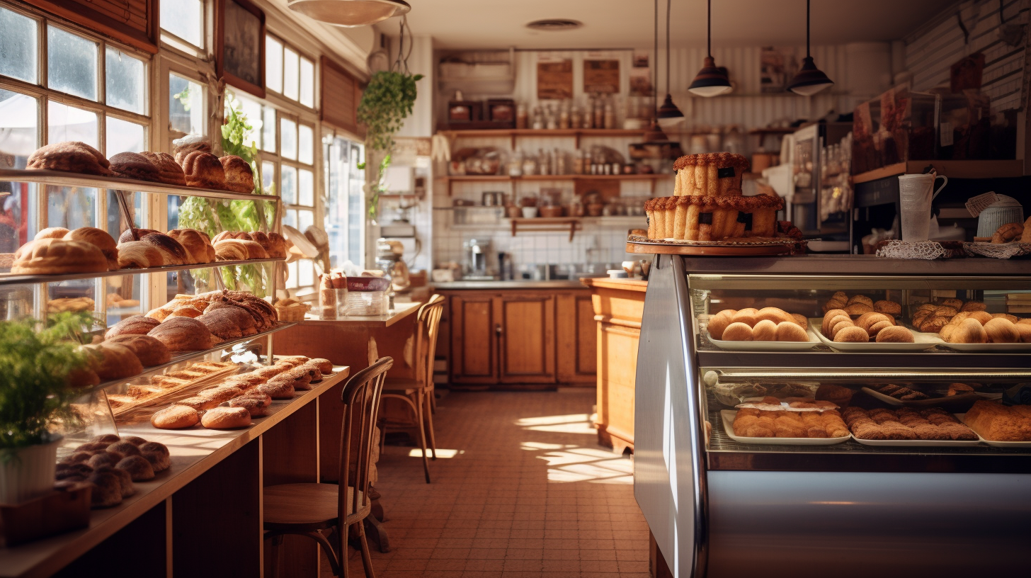 Bright Cozy Bakery Shop Interior