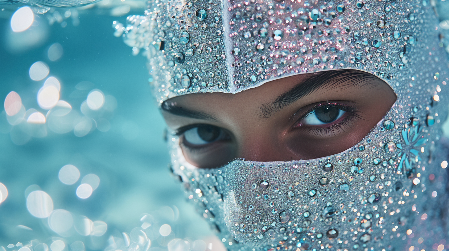 Woman in Crystal Ski Mask