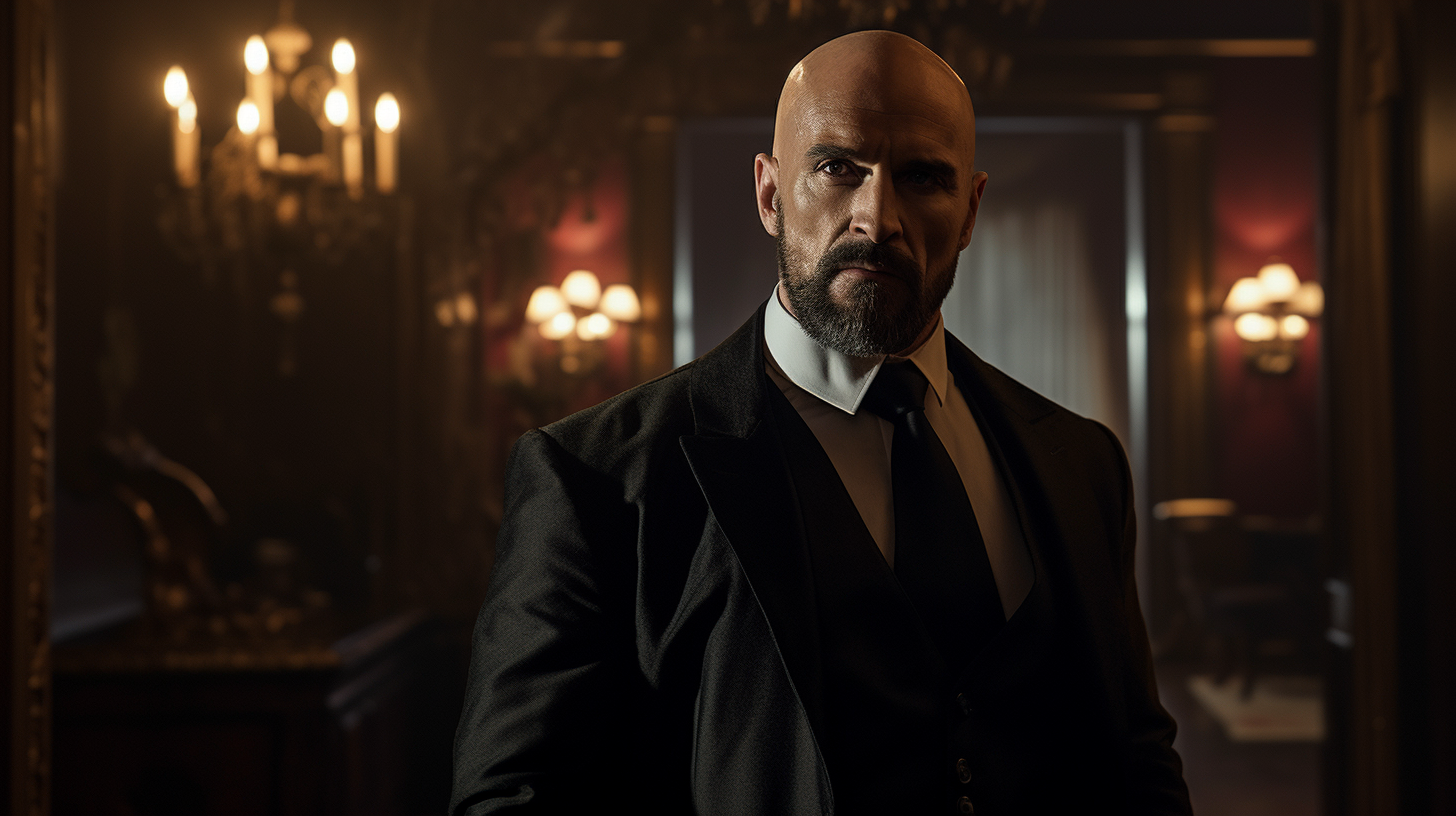 Bald bearded terminally ill hitman in vampire hotel