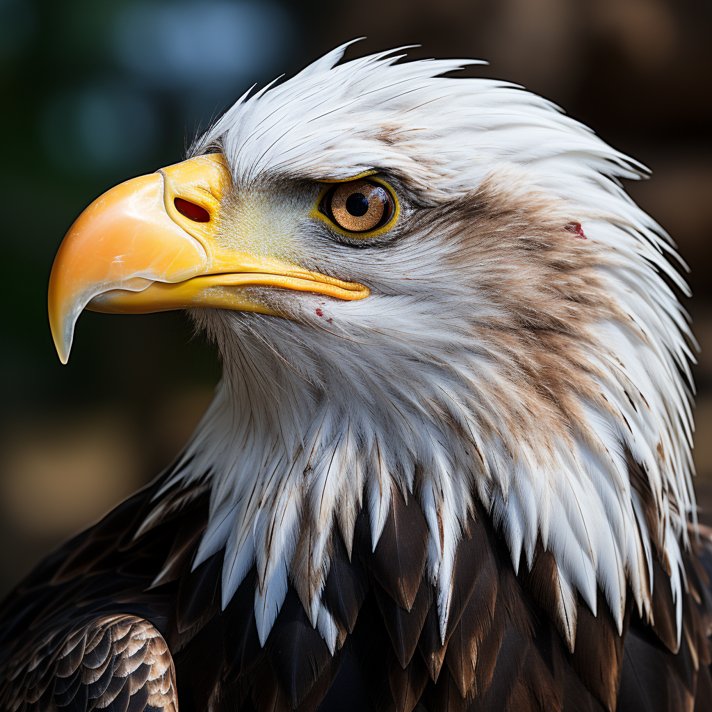 Majestic bald eagle in profile view