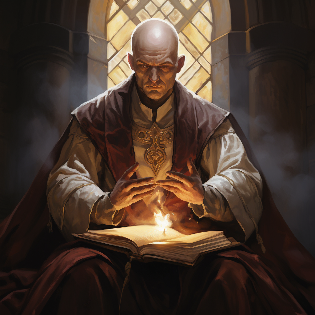 Bald headed father monk in D&D