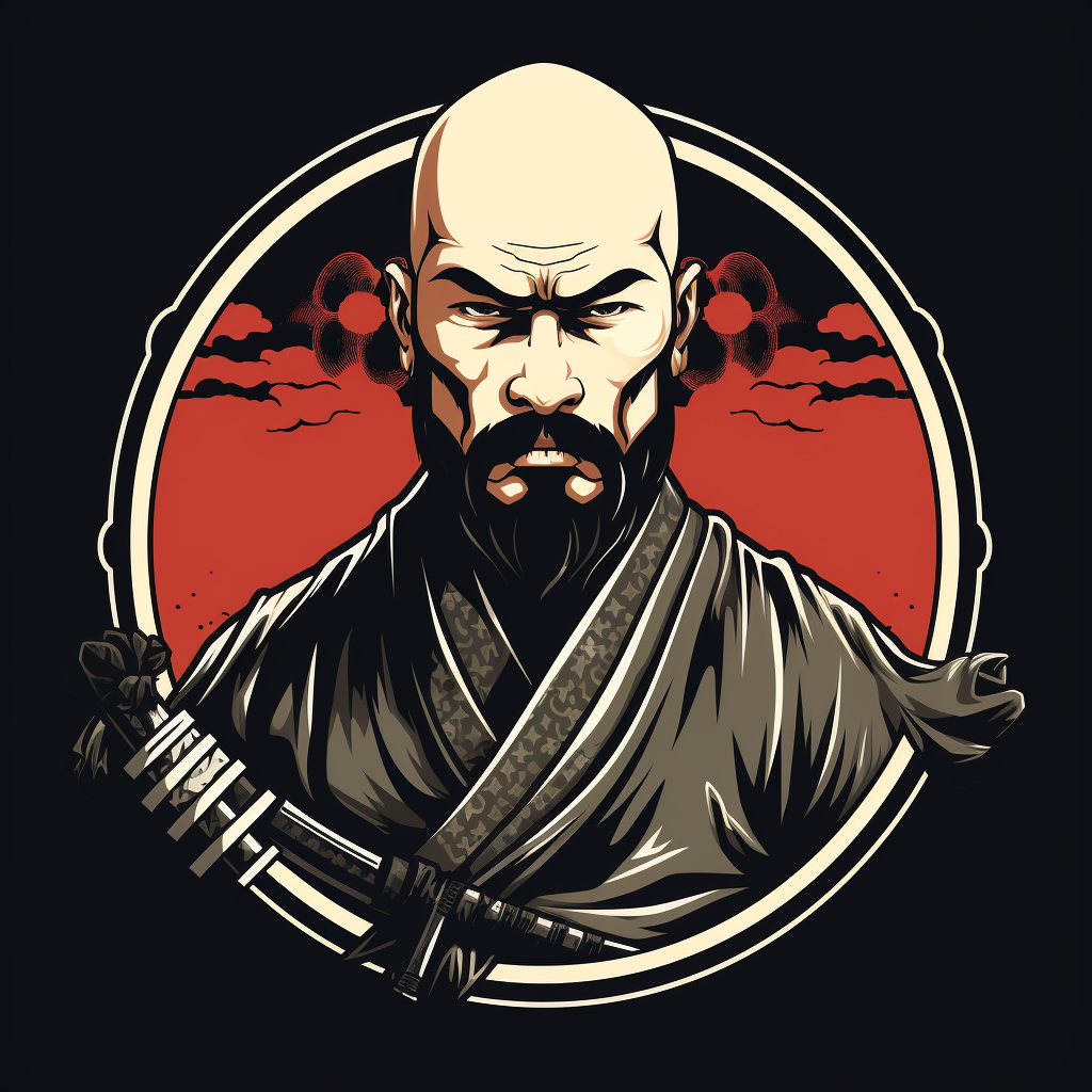 Bald Shogun Warrior Sword Logo