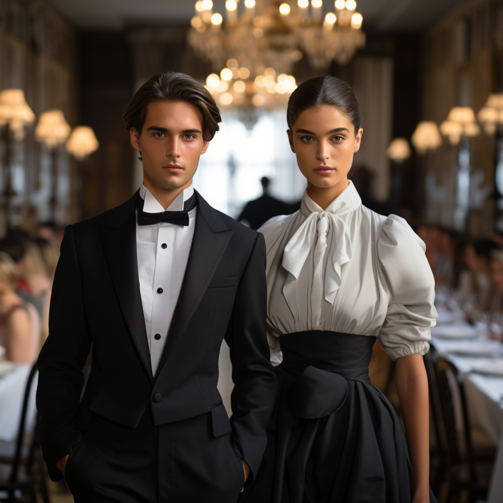 Balenciaga fashion show tuxedo models