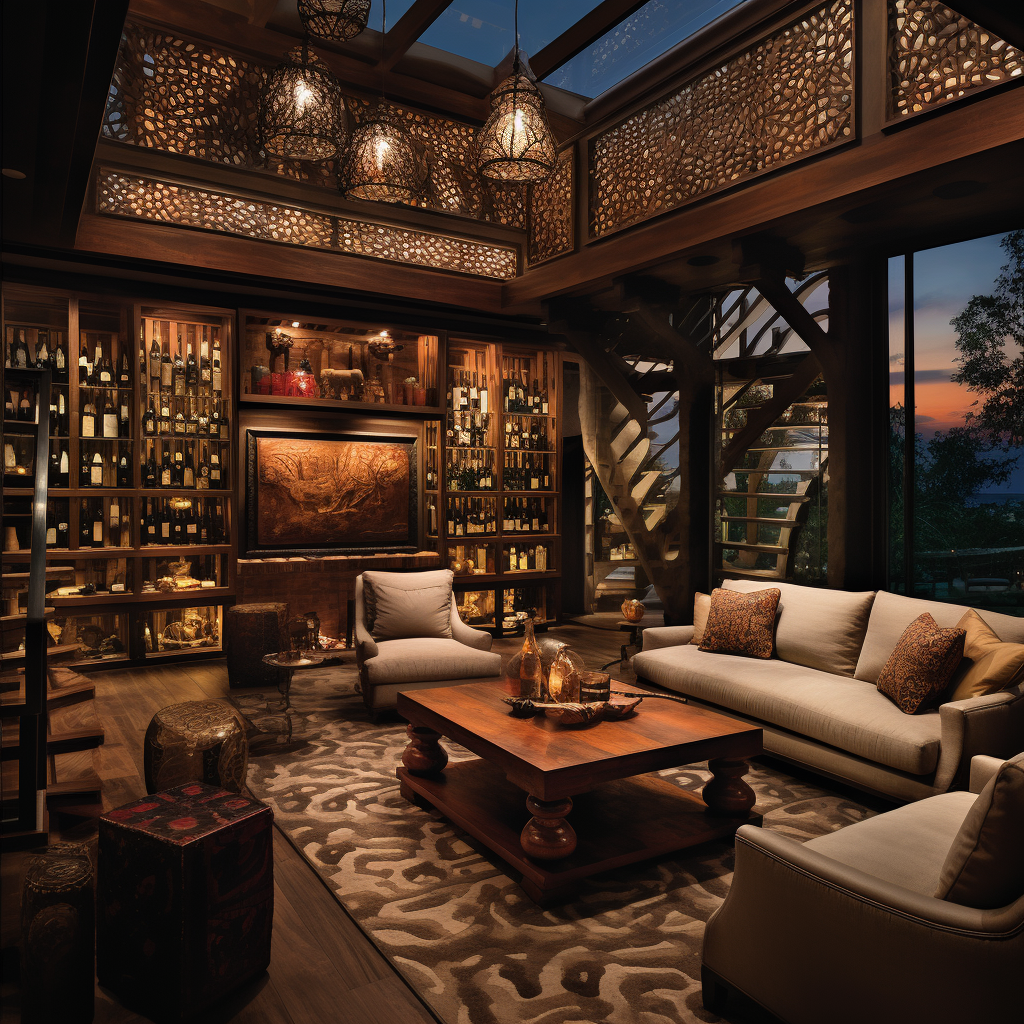 Exquisite wine cellar overlooking valley