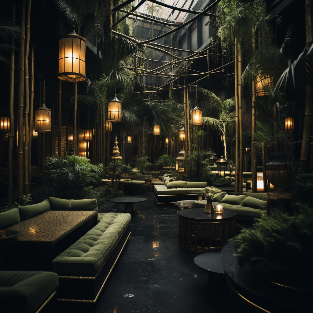 Bali Nightclub with Bamboo Decor