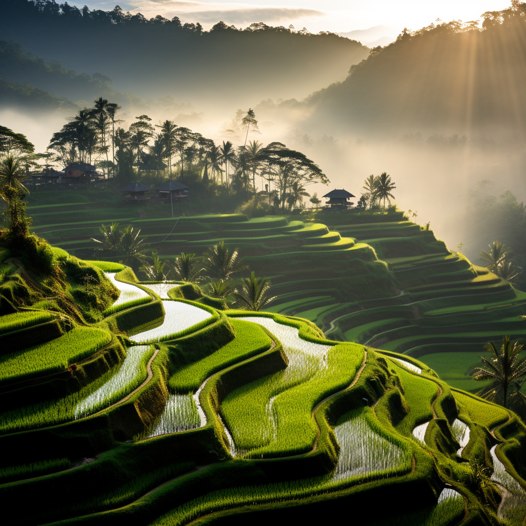 Beautiful Sidemen Rice Terrace Image