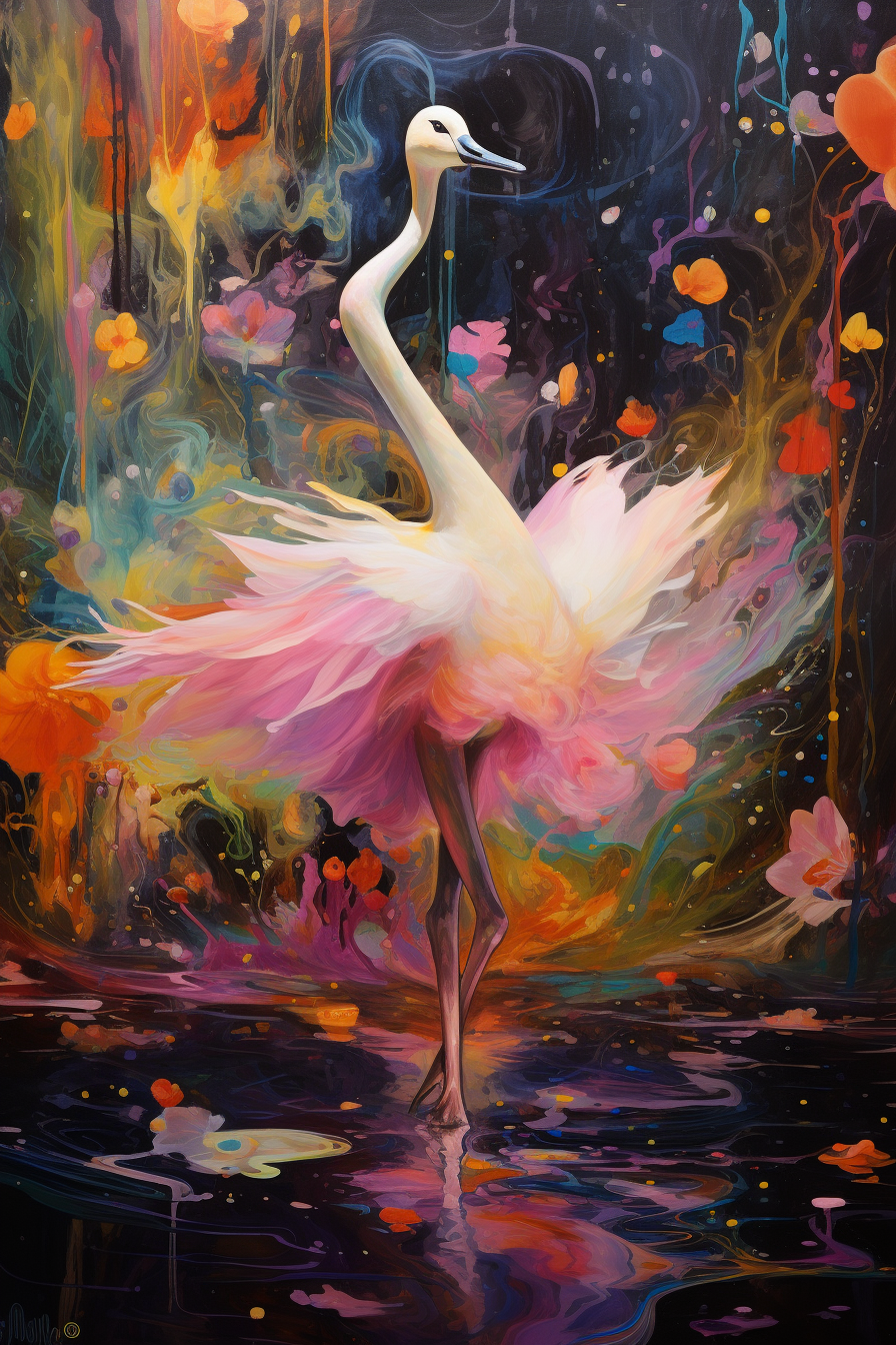 Graceful ballerina performing in Swan Lake