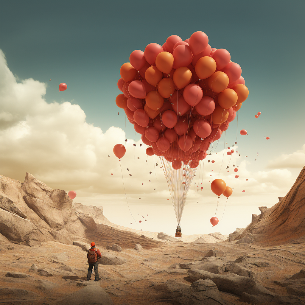 Red balloon filled to burst