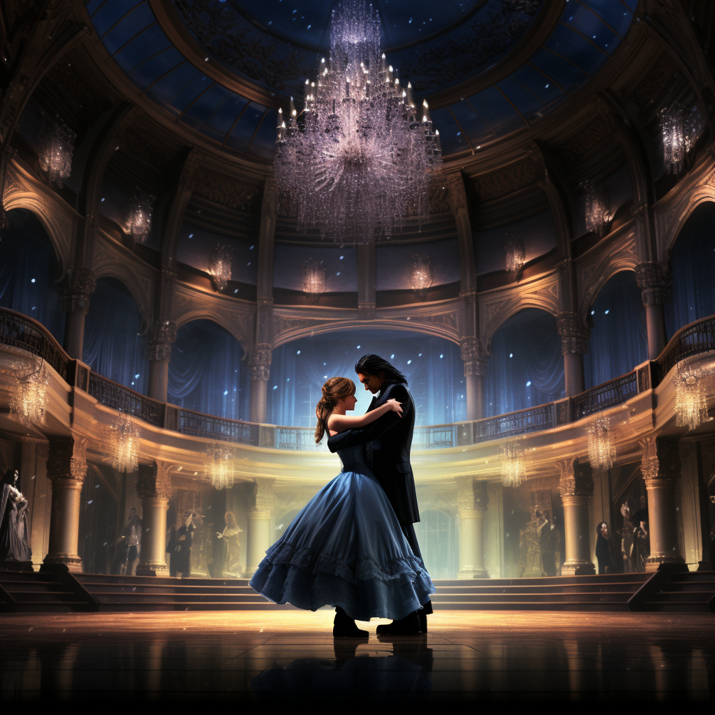 Beautiful ballroom scene photography backdrop