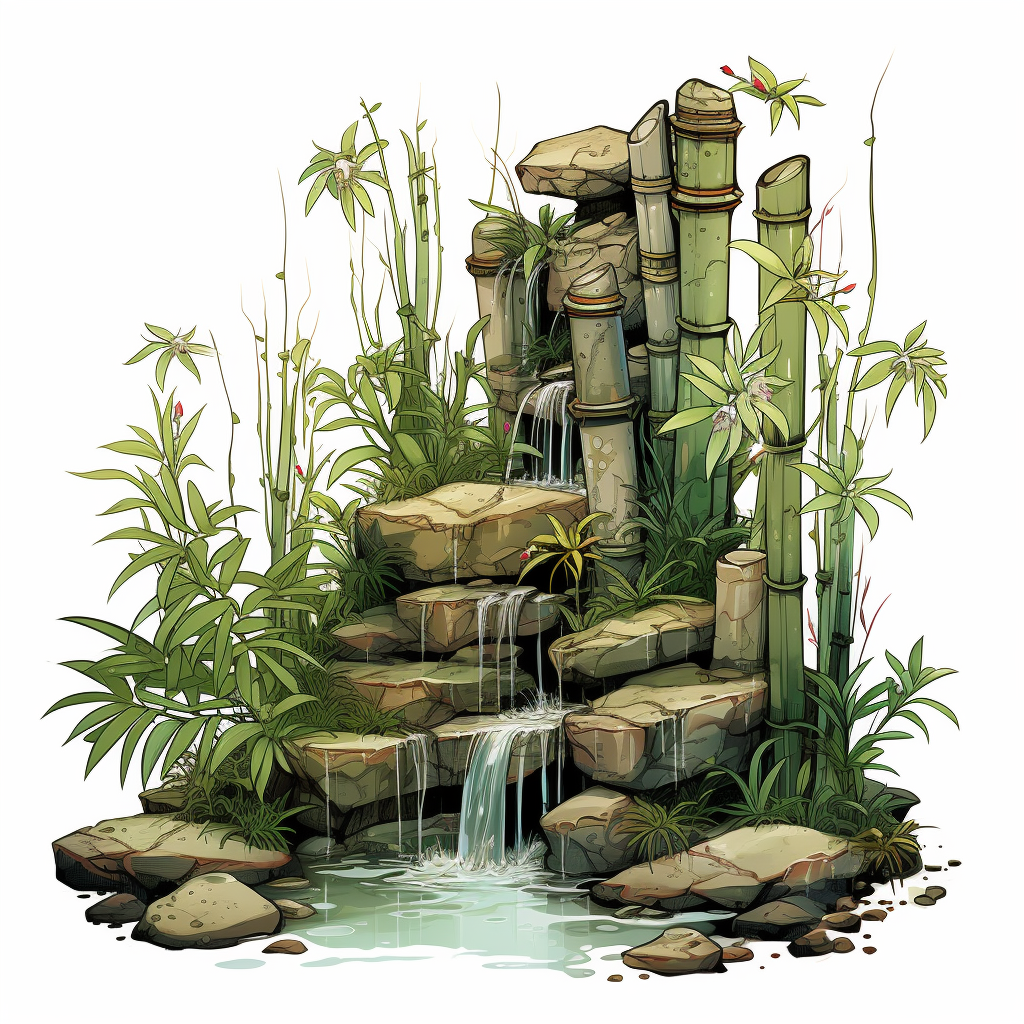 Bamboo Garden Waterfall Zen Design