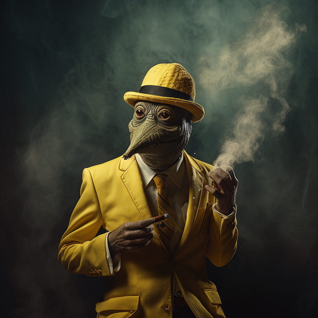 Banana detective smoking cigar