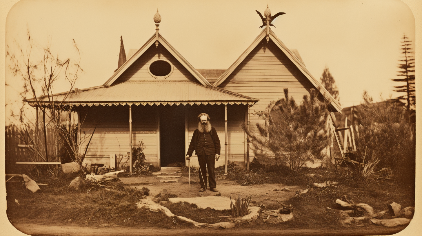 Victorian era banana-faced hermit bungalow dweller photo