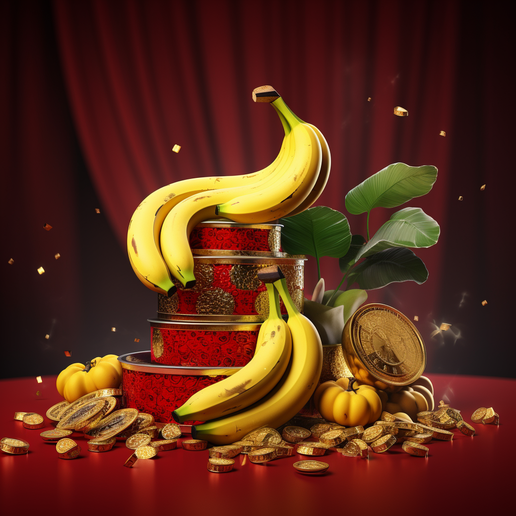 Bananas in casino style PNG