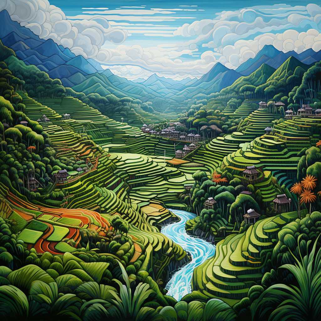 Banaue Rice Terraces painting artwork