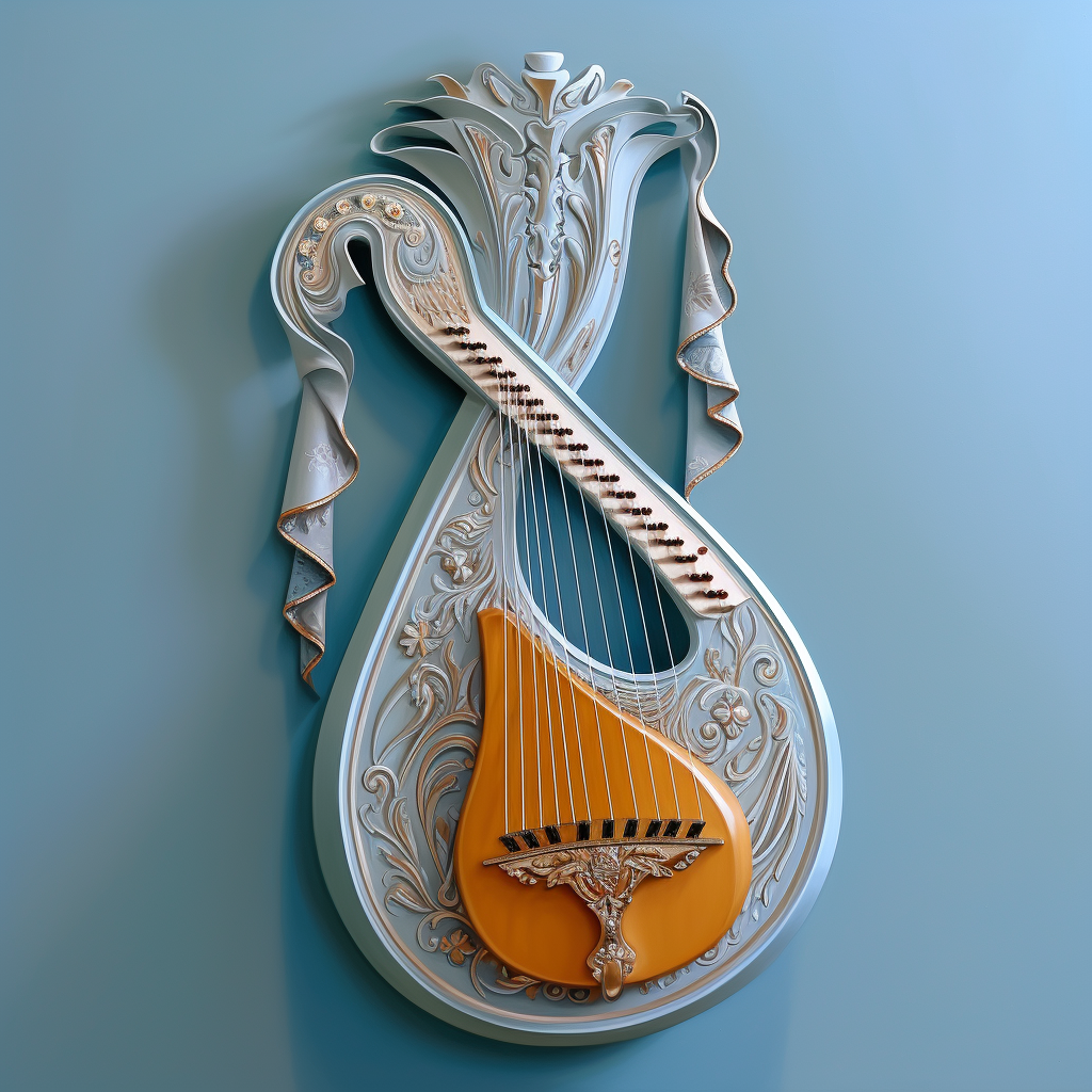 Bandura Musical Instrument on Wall