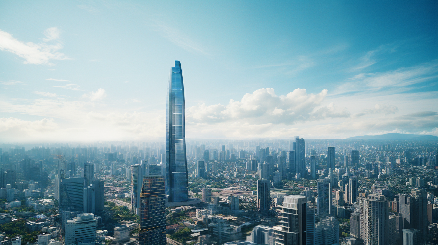 Magnificent view of Bangkok city during the day