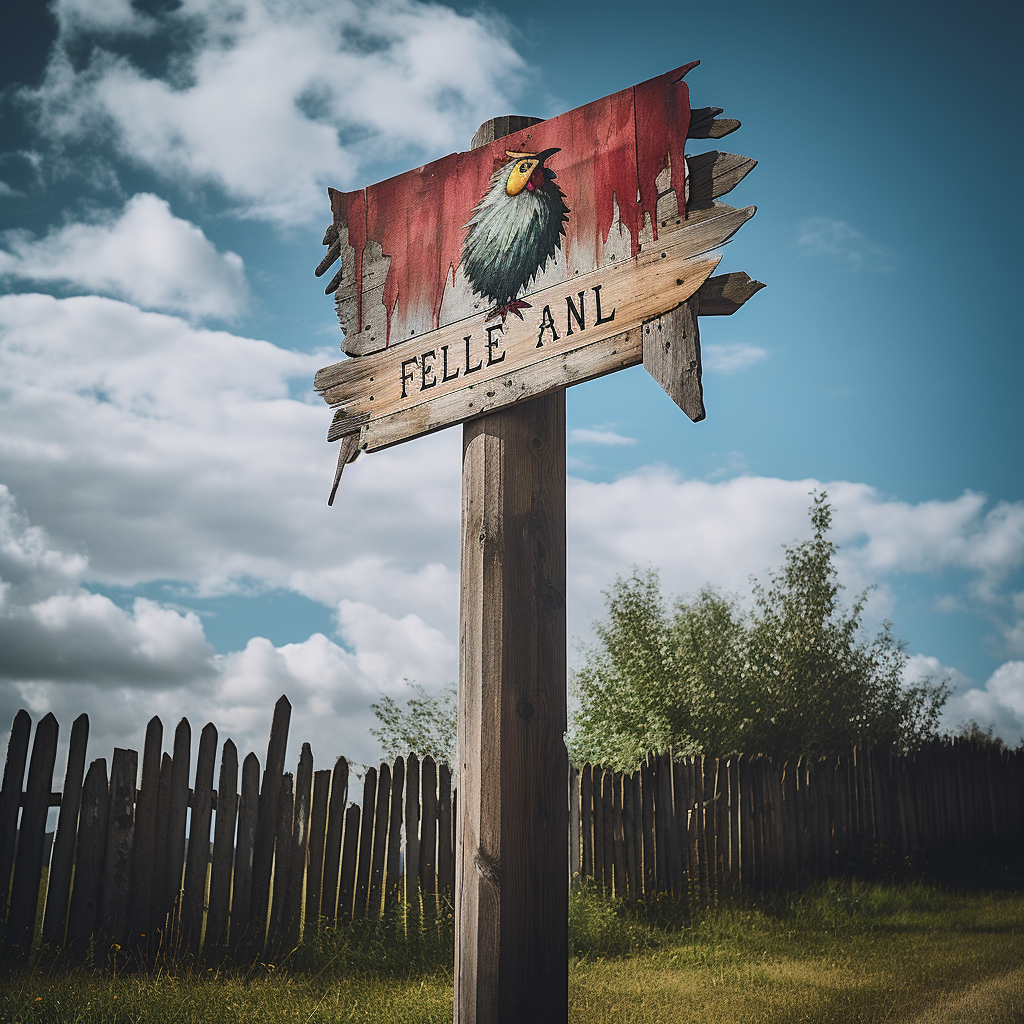 Banner on Wooden Post for Advertising