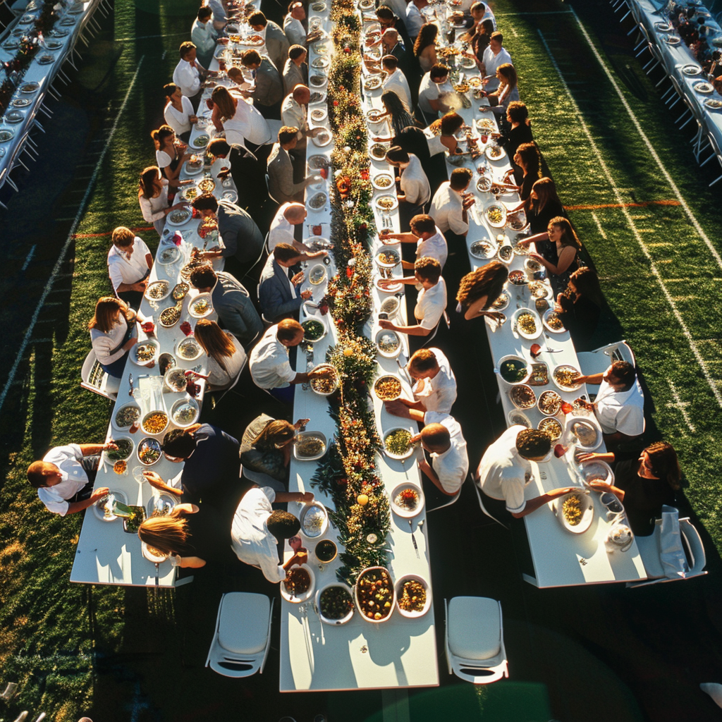 Banquet football field 100 people