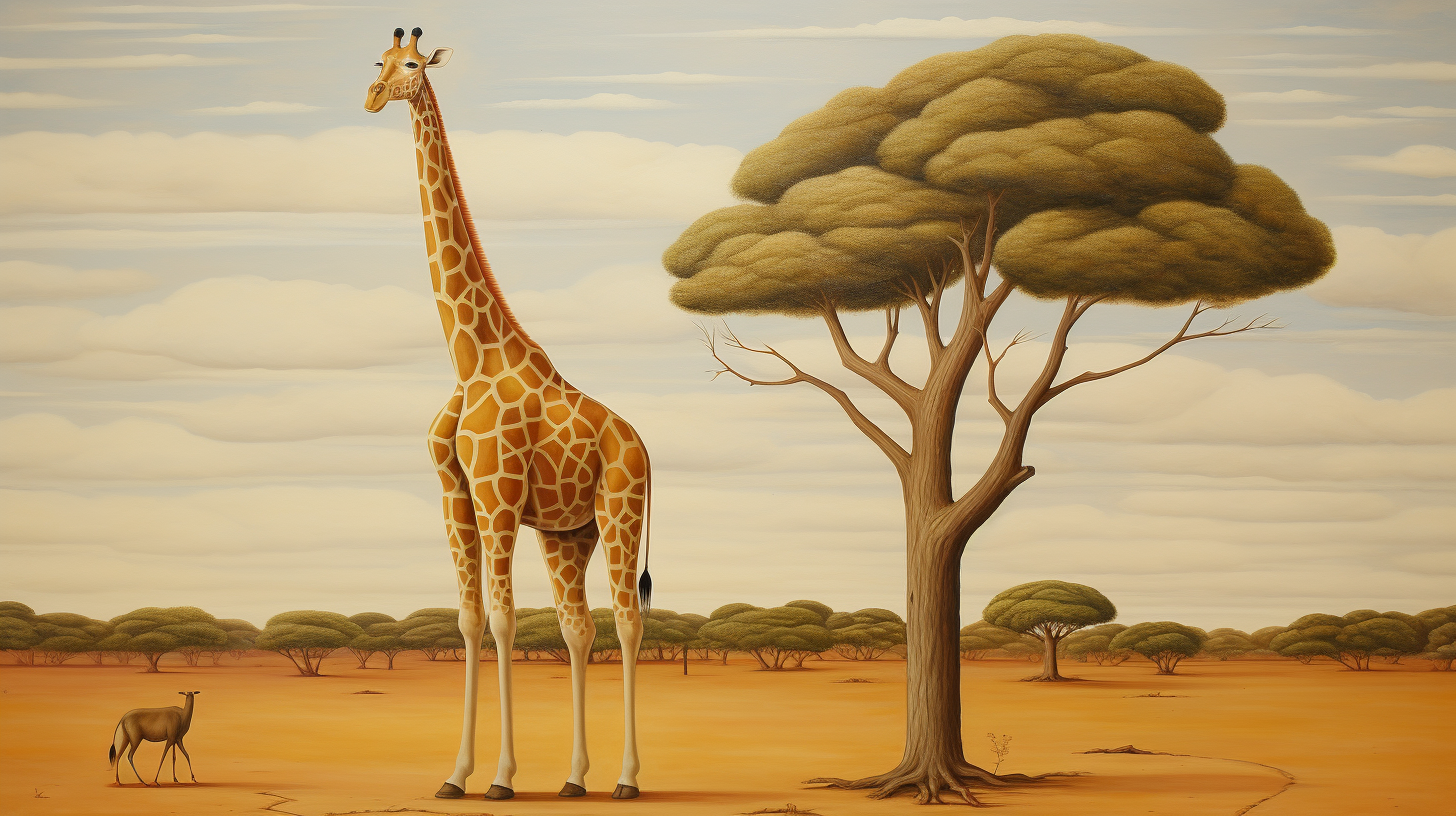 Baobab and Giraffe Artwork