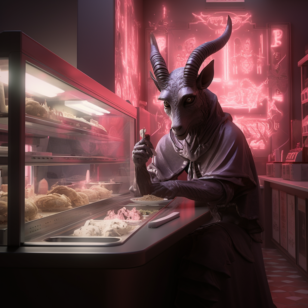 Baphomet in Ice Cream Shop