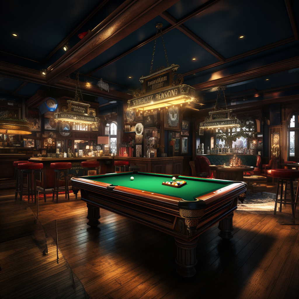 Billiards tournament bar ad