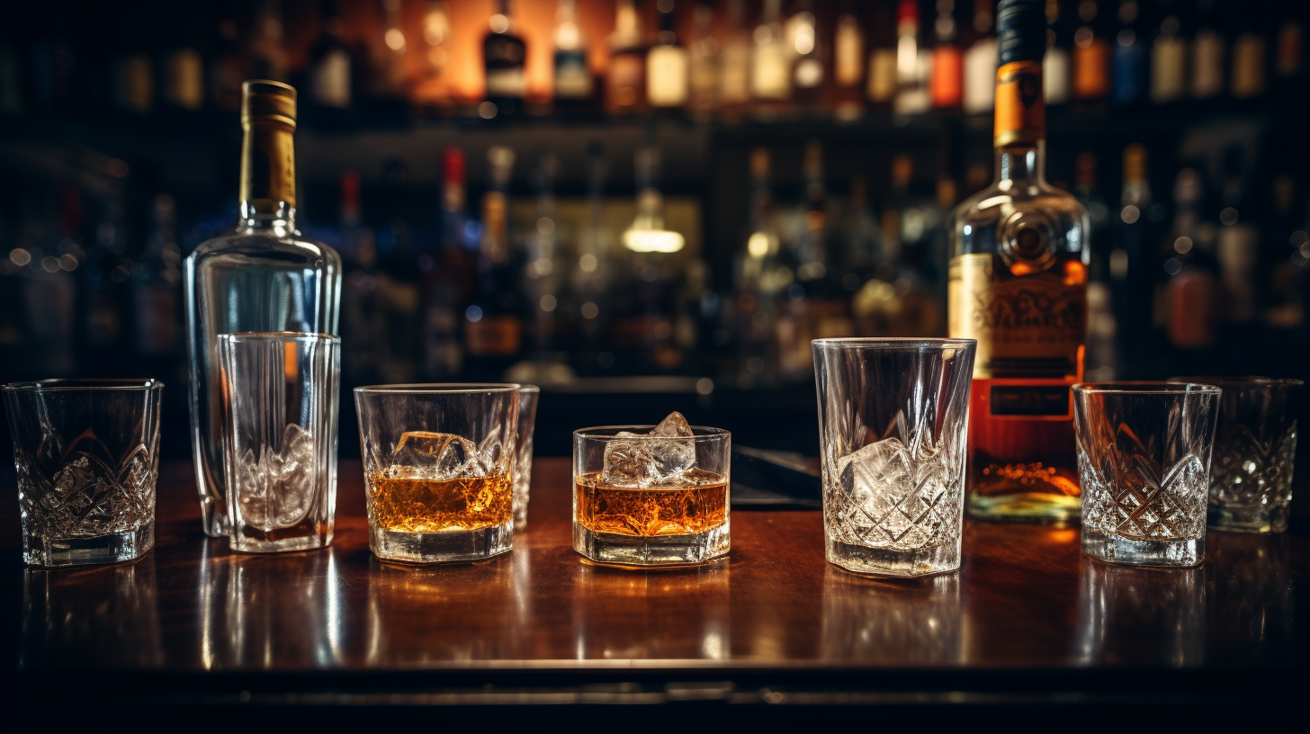 Bar liquor menu on table