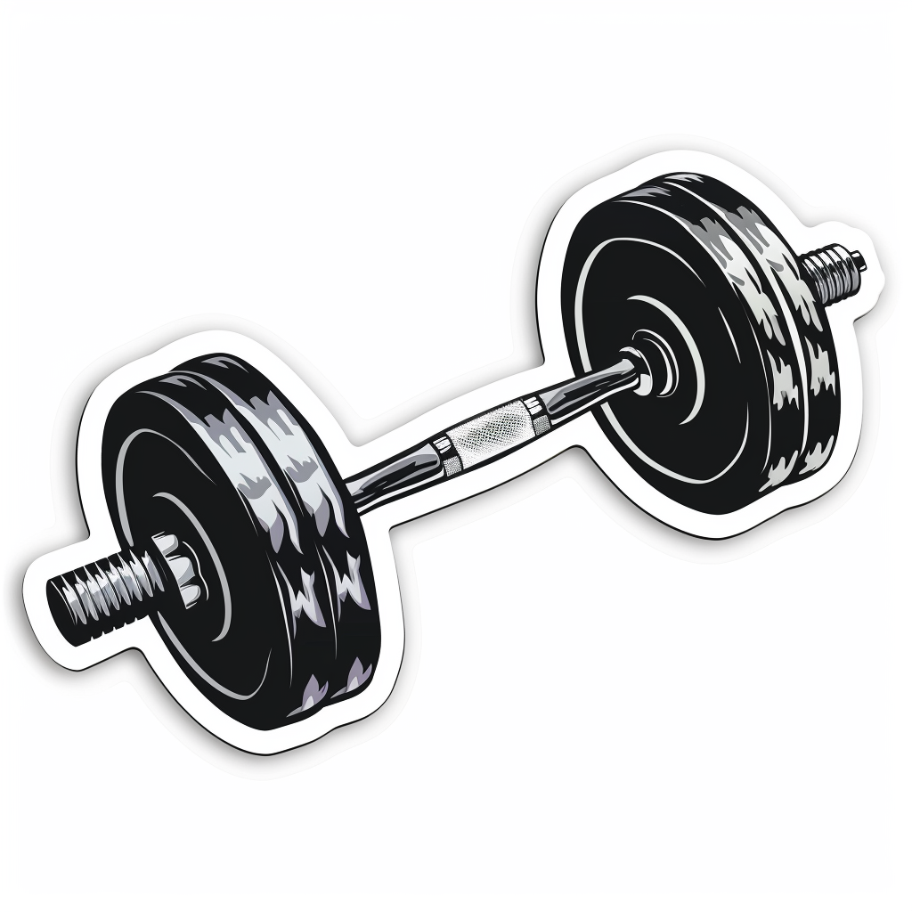 barbell sticker illustration gym