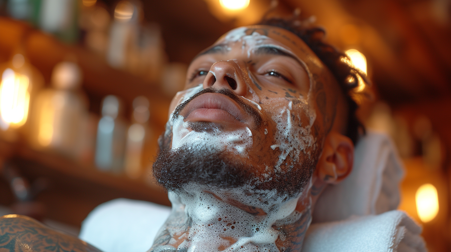 Barber Shaving Men Realistically