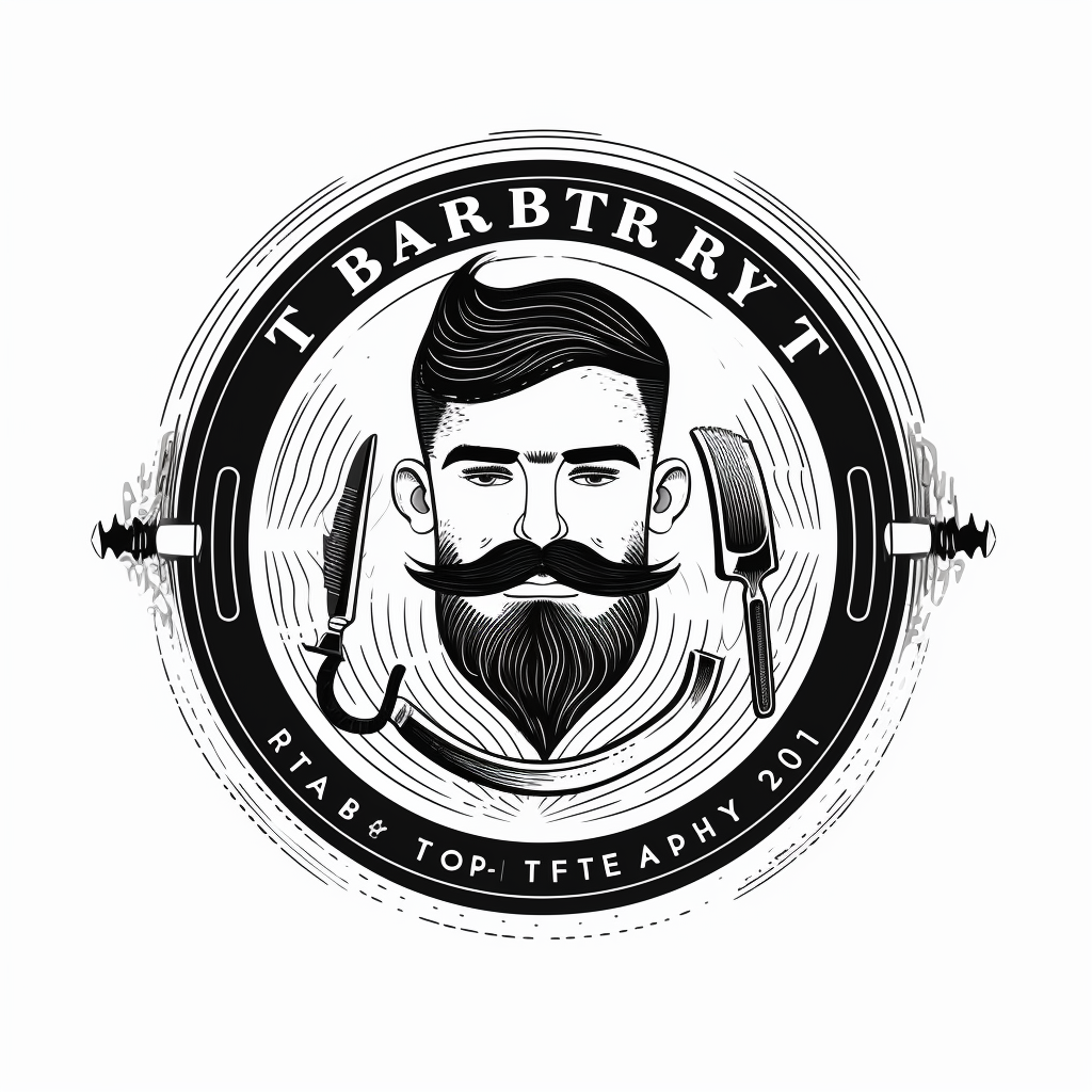 Barber tools, mustache logo design