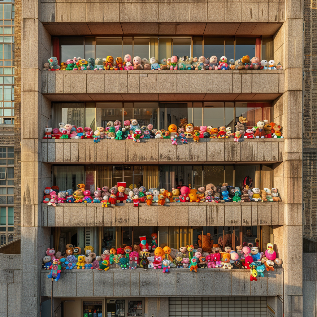 Colourful Soft Toys Barbican Building