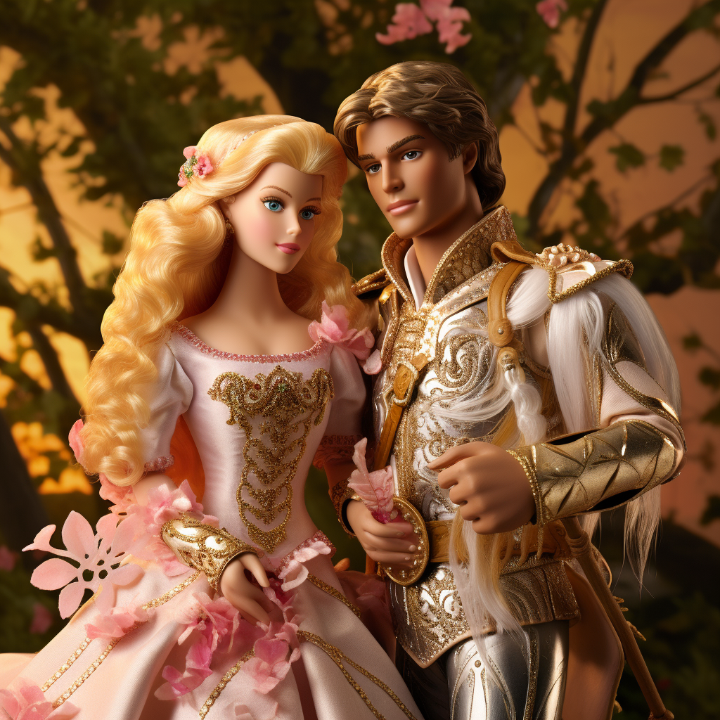 Barbie and Ken Renaissance Style Artwork