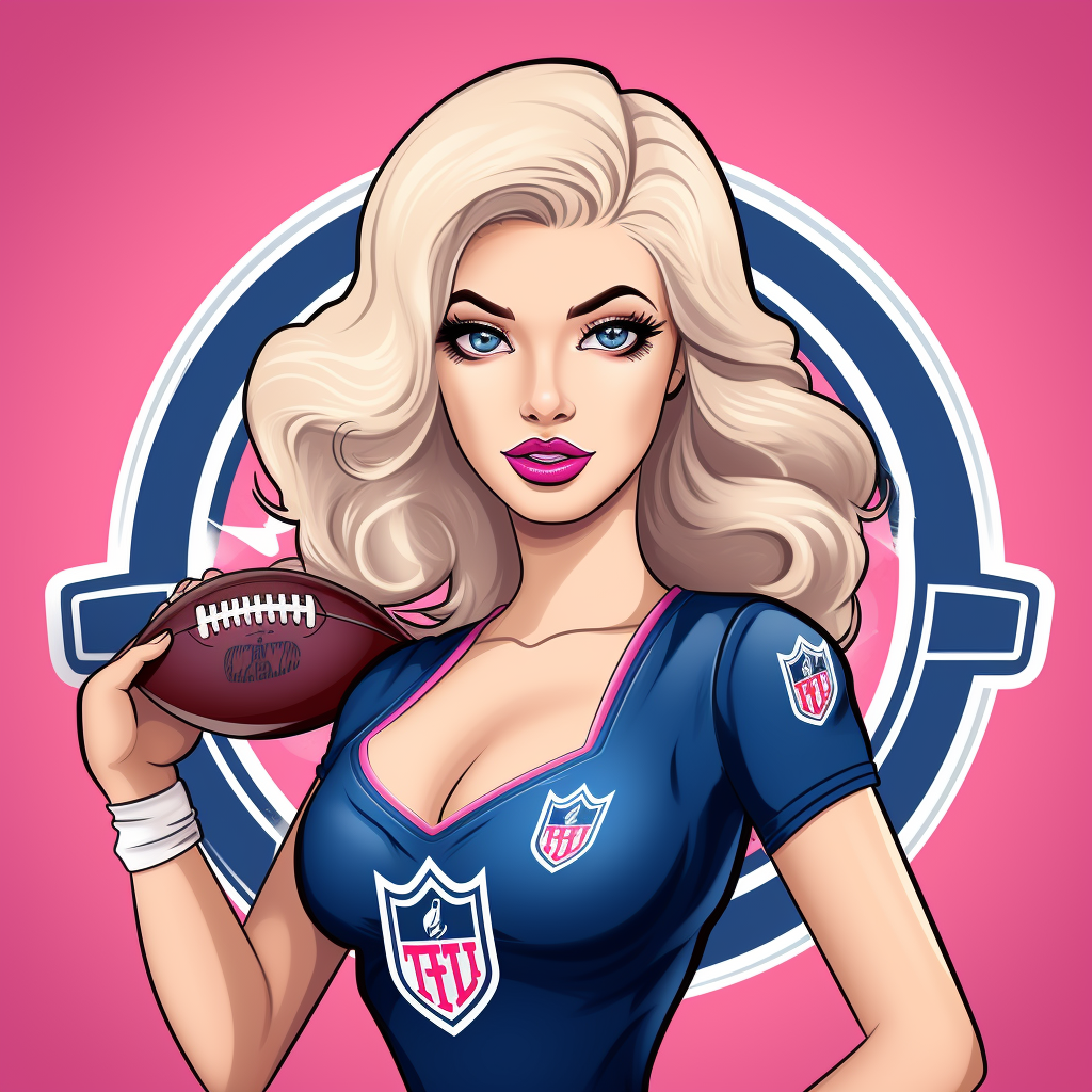 Realistic Barbie-inspired NFL team logo