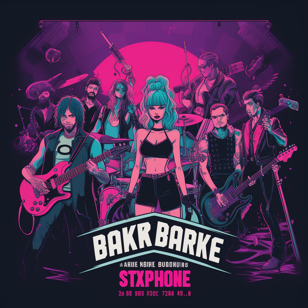 Barbie punk rock band performing on stage