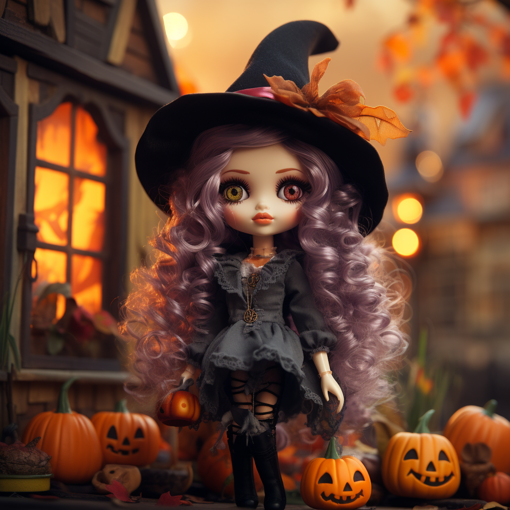 Witch Barbie Blythe Doll with Ombre Hair