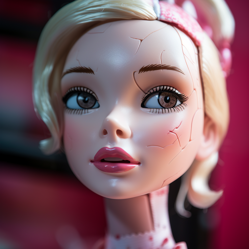 Barbie Doll with Botox Marked Face