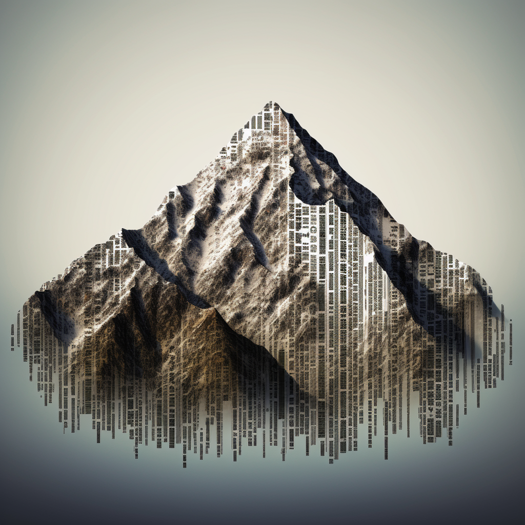 Barcode shaped mountains in nature