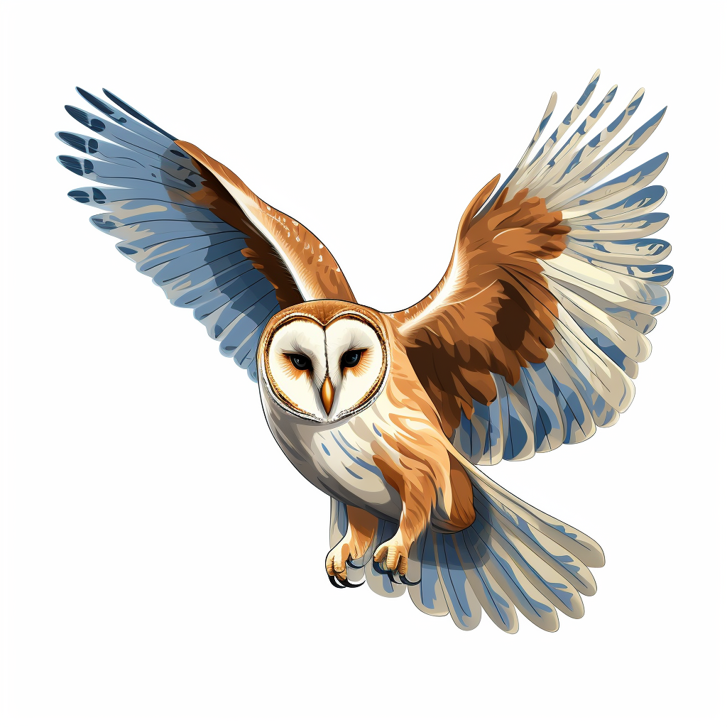 Barn Owl vector illustration on white background