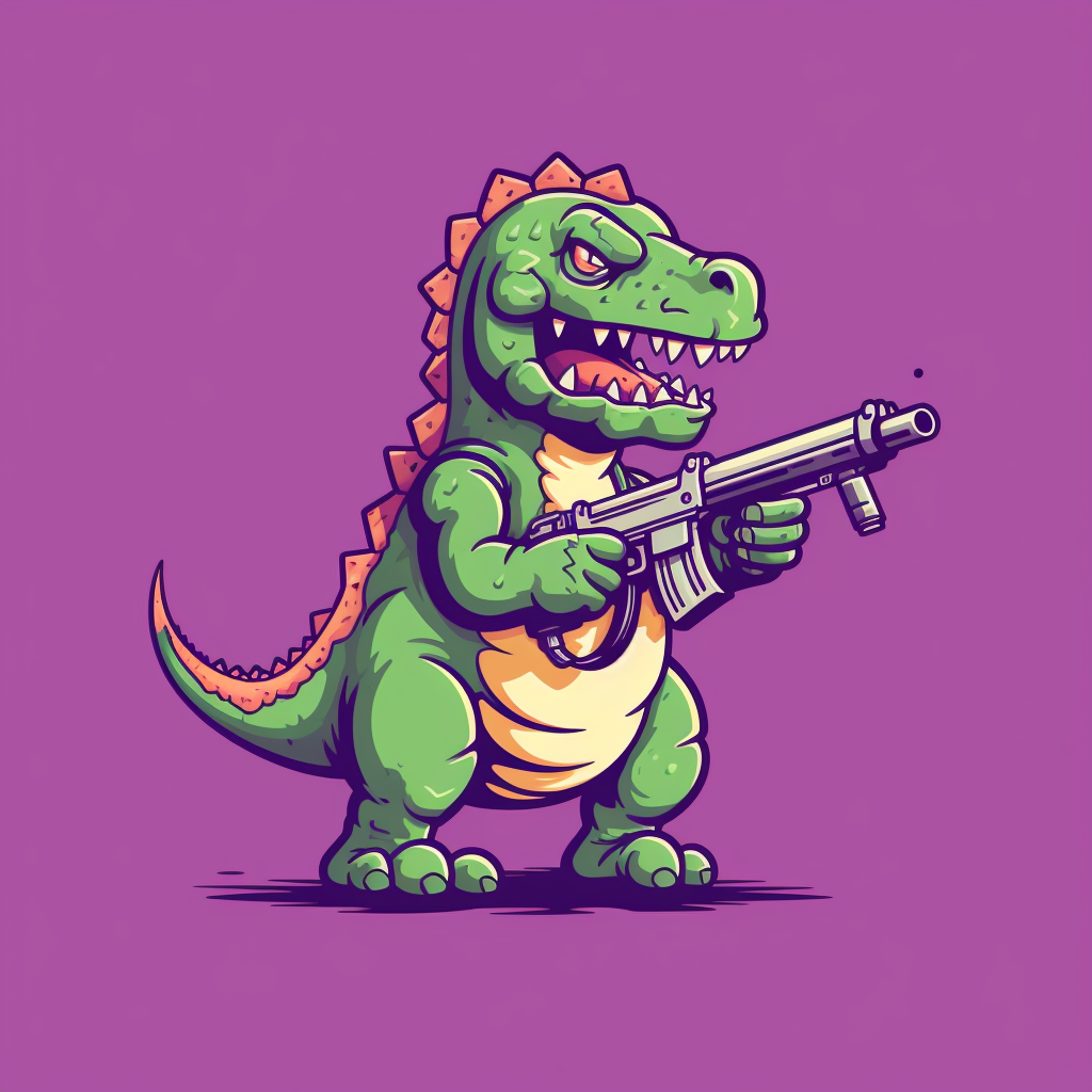 Barney the Dinosaur with Kalashnikov