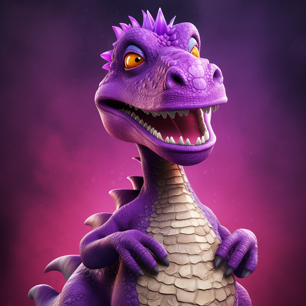 Barney the purple dinosaur character