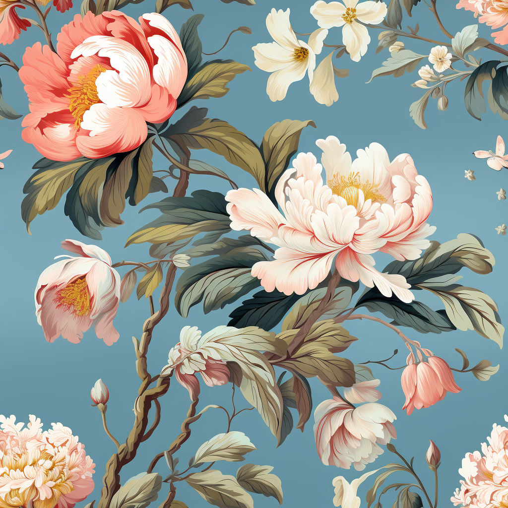 Beautiful Baroque Peonies Wallpaper