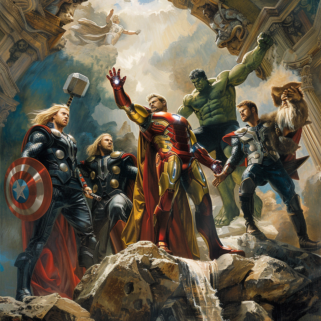 Dramatic Baroque Marvel Avengers Art